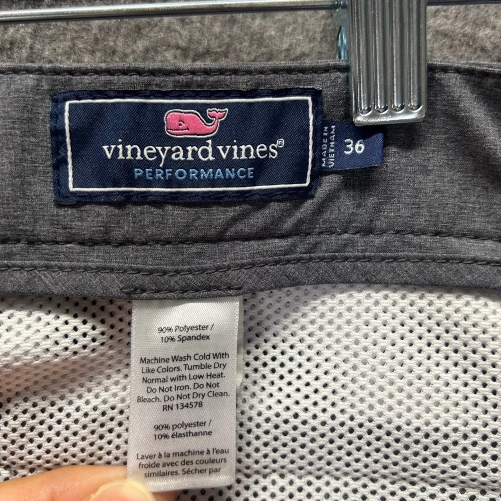 Vineyard Vines Performance Breaker Shorts Men 36 Gray Heather Stretch Golf Short